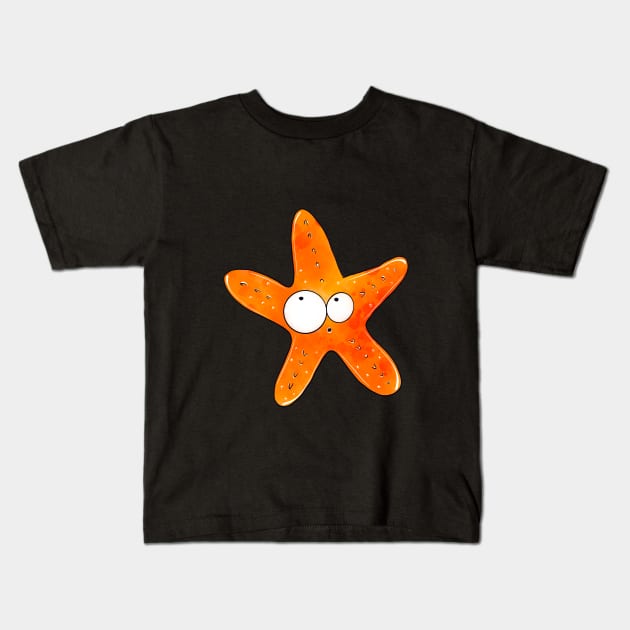 cartoon starfish Kids T-Shirt by Uptown Girl Designs